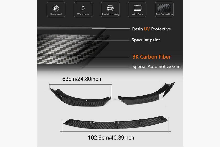 Audi A3 2012–2020 Přední lip spoiler nárazníku (FRP) Fotografie 6