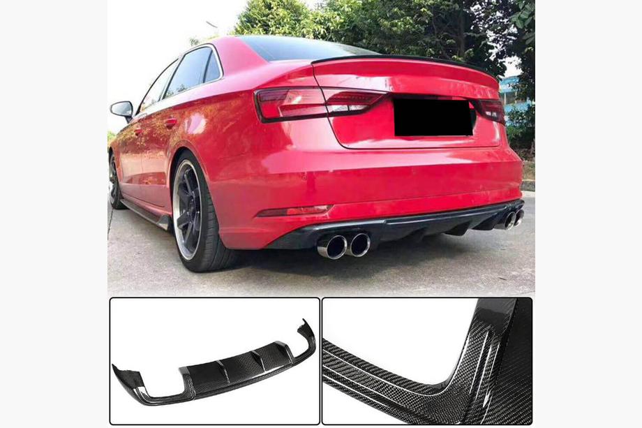 Audi A3 2012–2020 Difuzor zadního nárazníku (pro Base Sedan 2017-2020, karbon) Image