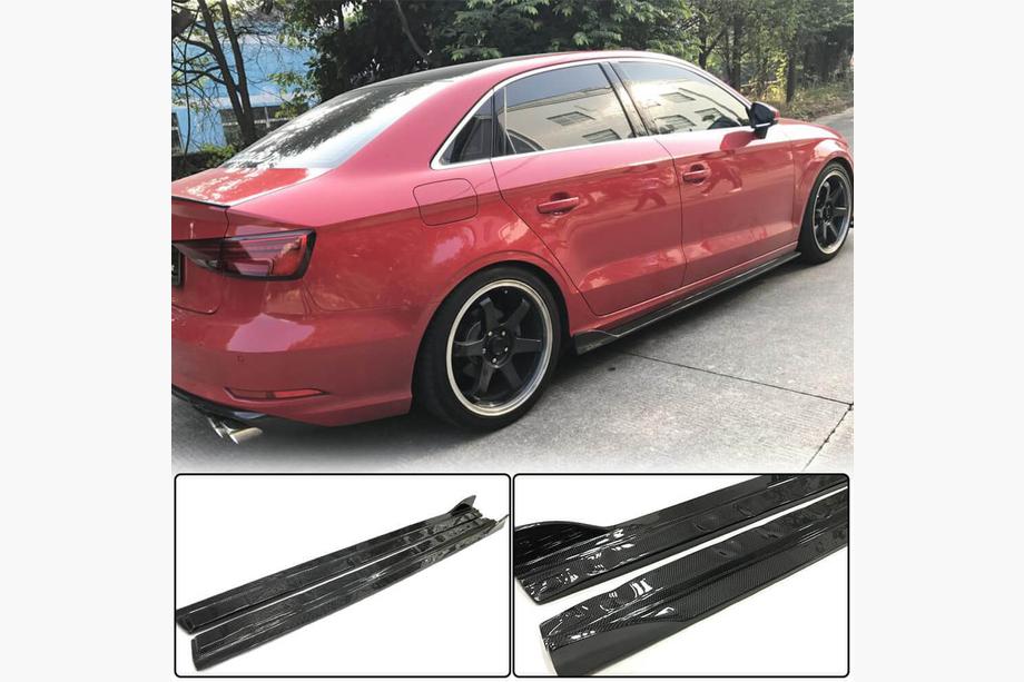 Audi A3 2012–2020 Boční prahy (pro Base Sedan, karbon) Image