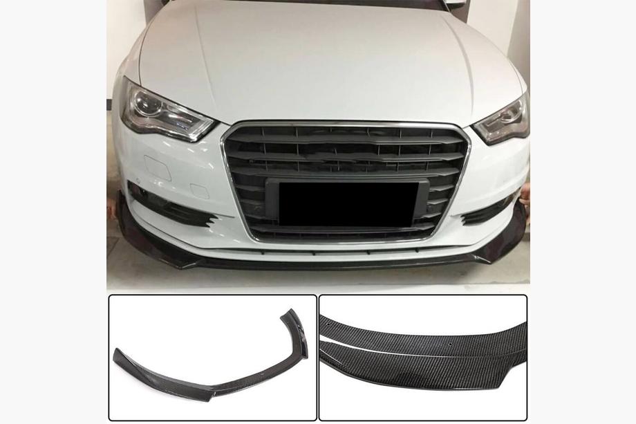 Audi A3 2012–2020 Přední lip spoiler na nárazník Lip V1 (pro Base 2012-2016 Sedan, karbon) Fotografie 1