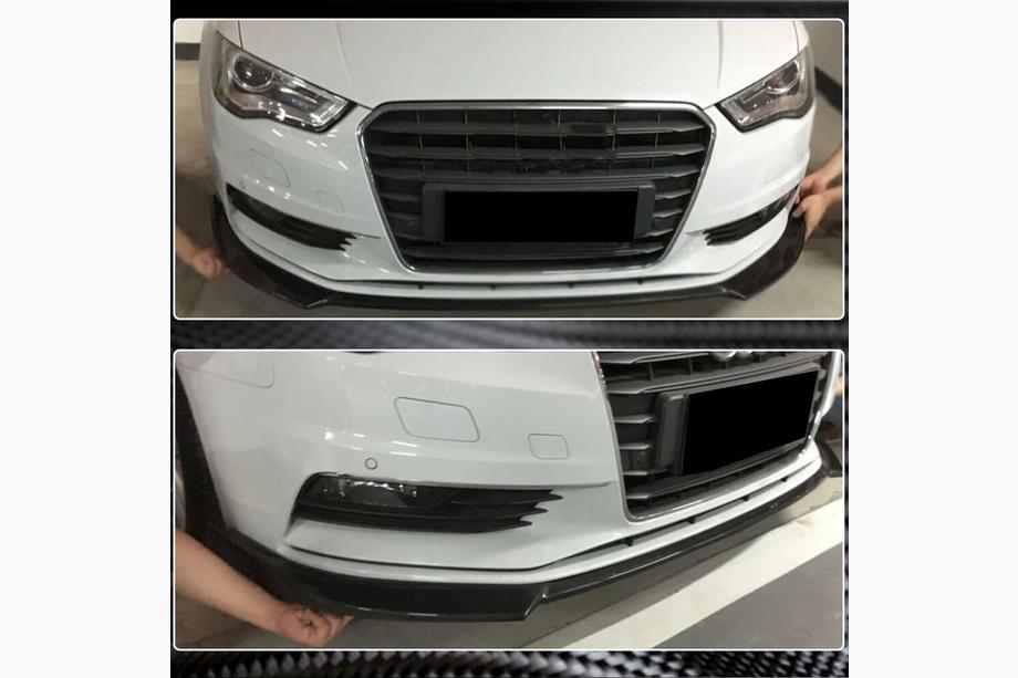 Audi A3 2012–2020 Přední lip spoiler na nárazník Lip V1 (pro Base 2012-2016 Sedan, karbon) Fotografie 3