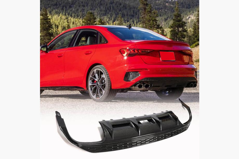 Audi A3 2020– Difuzor zadního nárazníku V2 (pro S-Line Sedan 2020-2023, karbon) Image