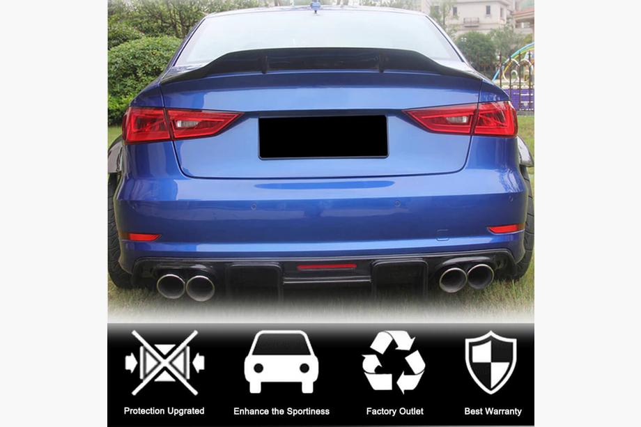 Audi A3 2012–2020 Spoiler V1 (pro Sedan, karbon) Fotografie 3
