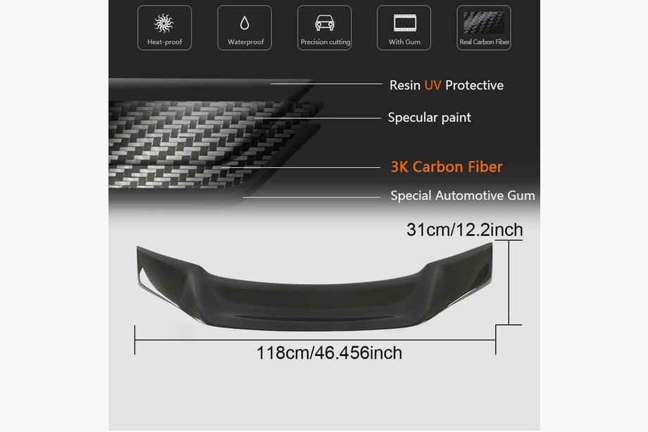 Audi A3 2012–2020 Spoiler V1 (pro Sedan, karbon) Fotografie 6