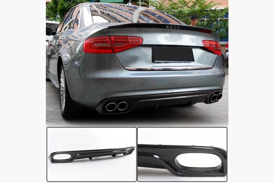 Audi A4 B8 2007–2015 Difuzor zadního nárazníku (pro Base 2011-2015, karbon) Image