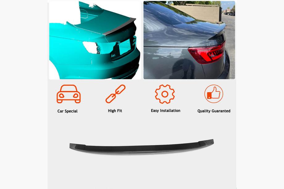 Audi A4 B9 2015–2024 Spoiler V5 (pro Sedan, karbon) Fotografie 3