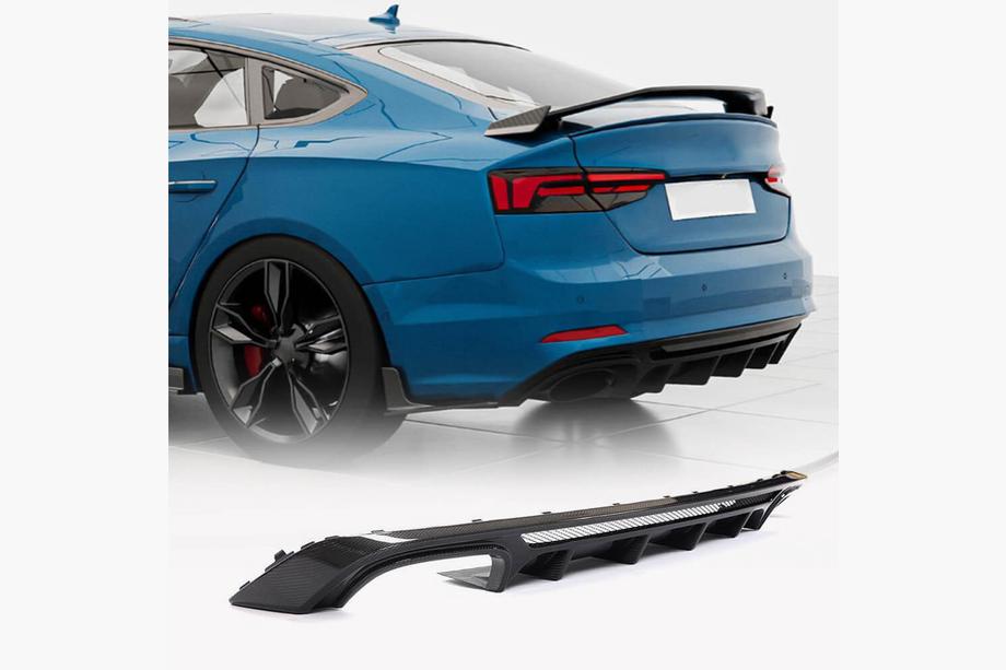 Audi A5 2016–2025 Difuzor zadního nárazníku V3 (pro S-Line 2016-2020, karbon) Image