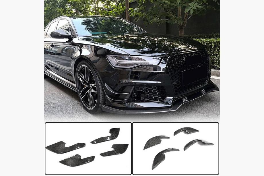 Audi A6 C7 2011–2017 Přední lipy na nárazník (pro RS6, 4 ks, karbon) Image