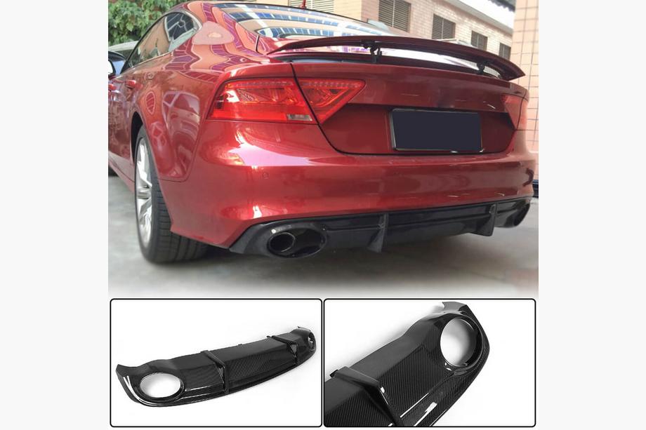 Audi A7 2010–2018 Difuzor zadního nárazníku V3 (pro S-Line, 2010-2014, karbon) Image