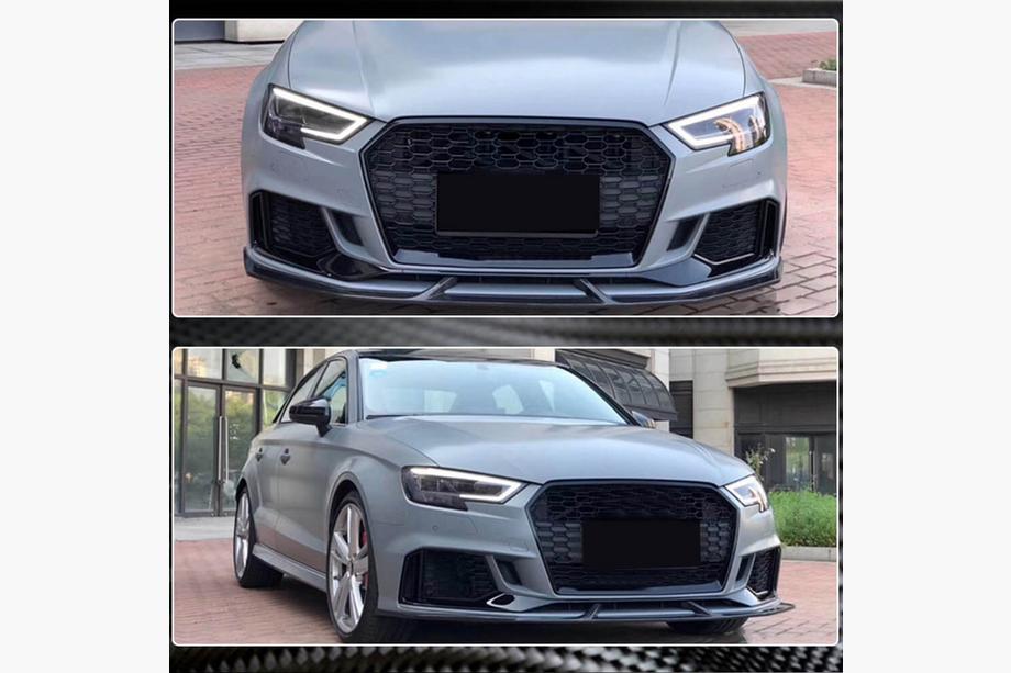 Audi A3 2012–2020 Nástavce na přední nárazník V4 (pro RS3 Sedan 2017-2020, karbon) Fotografie 1