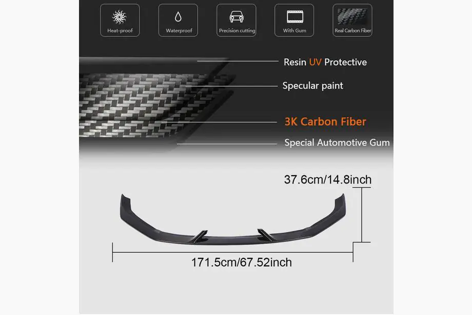 Audi A3 2012–2020 Přední lip spoiler V3 (pro RS3 Sedan 2017-2020, karbon) Fotografie 5