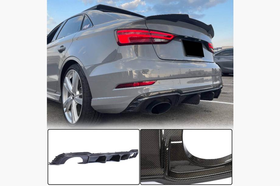 Audi A3 2012–2020 Difuzor zadního nárazníku V1 (pro RS3 Sedan 2017-2019, karbon) Image