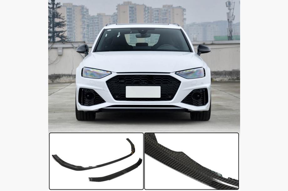 Audi A4 B9 2015–2024 Karbonový lip spoiler předního nárazníku Lip V2 (pro RS4 Avant 2019-2021) Image