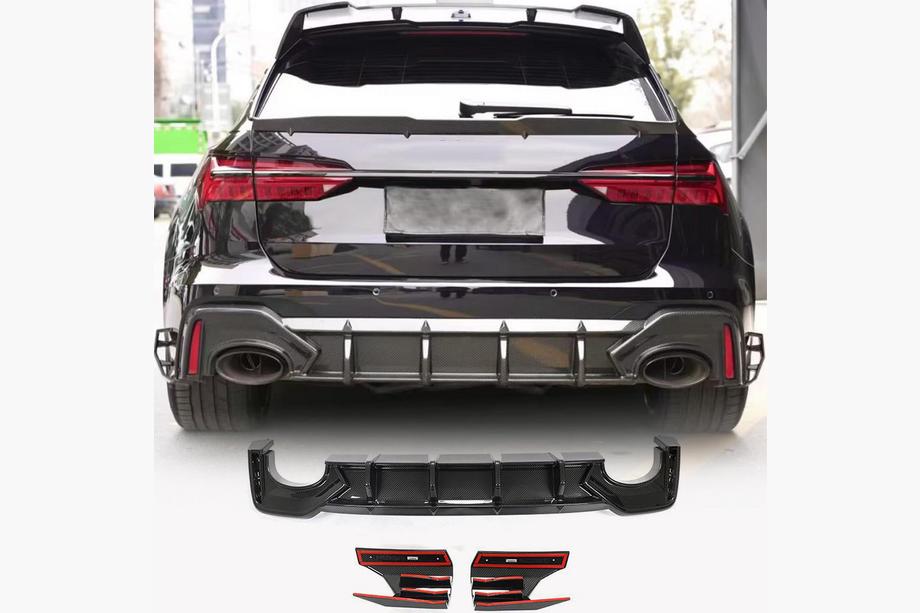 Audi A6 C8 2018–2025 Zadní difuzor nárazníku (pro RS6, karbon) Image