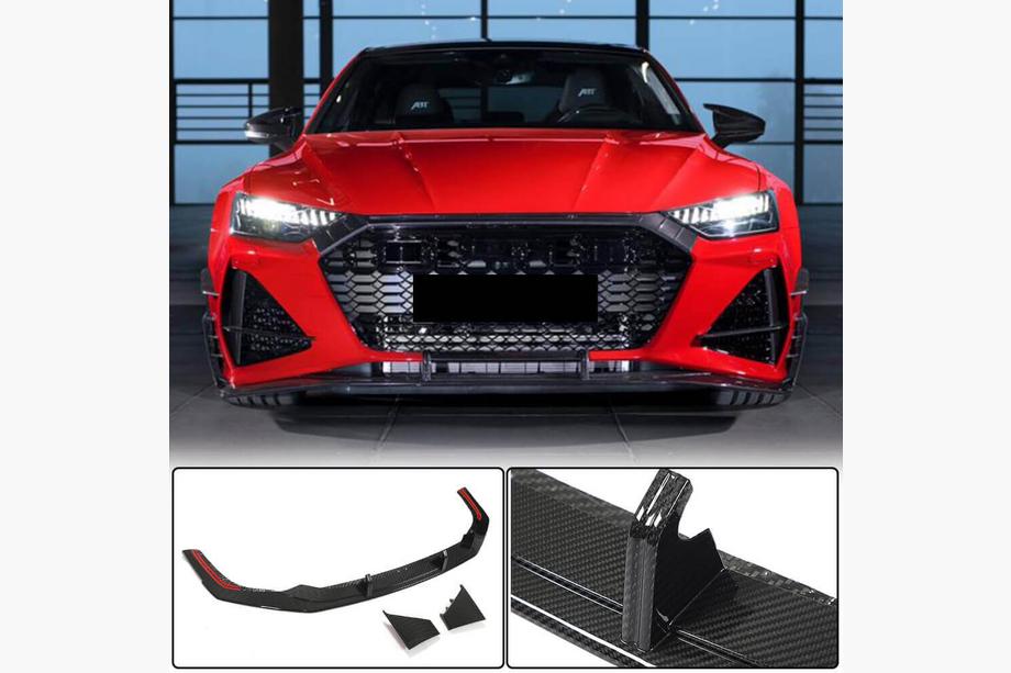 Audi A7 2018– Lip spoiler na přední nárazník Lip V1 (pro RS7 2018-2022, suchý karbon) Image