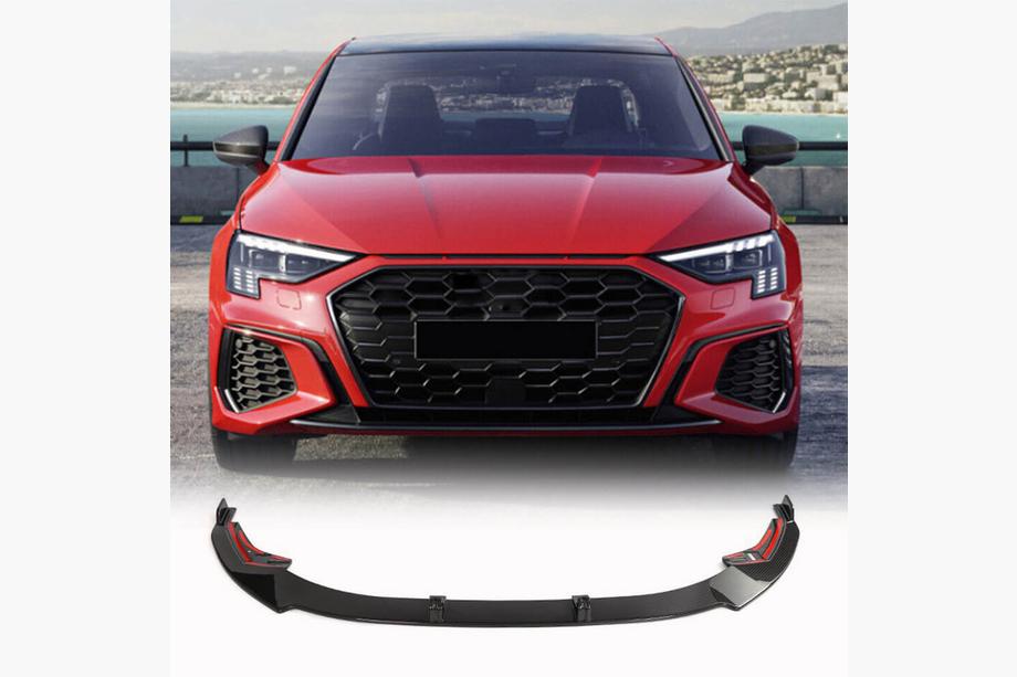 Audi A3 2020– Přední lip spoiler na nárazník (pro S-Line Sedan 2020-2023, karbon) Image