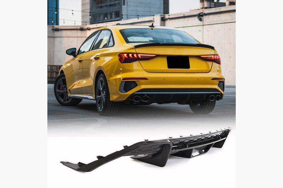 Audi A3 2020– Difuzor zadního nárazníku V1 (pro S-Line Sedan 2020-2023, karbon) Image