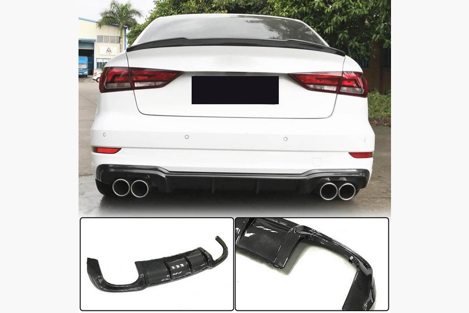 Audi A3 2012–2020 Difuzor zadního nárazníku V5 (pro S-Line Sedan 2017-2020, karbon) Image