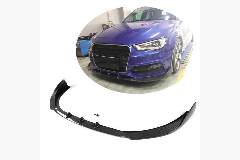 Audi A3 2012–2020 Lip spoiler na přední nárazník Lip V1 (pro S-Line 2012-2016 HB, karbon) Image