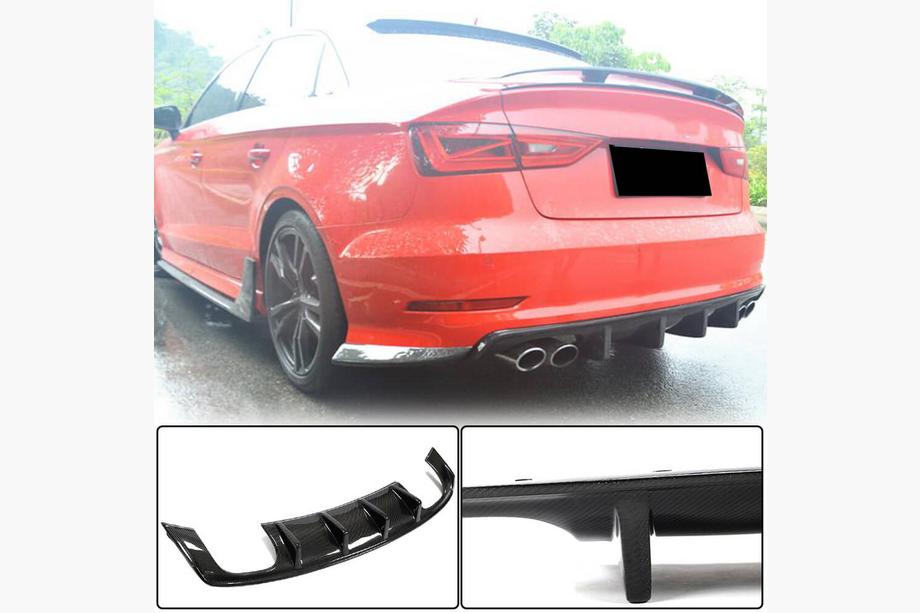 Audi A3 2012–2020 Difuzor zadního nárazníku V3 (pro S-Line Sedan 2012-2016, karbon) Image