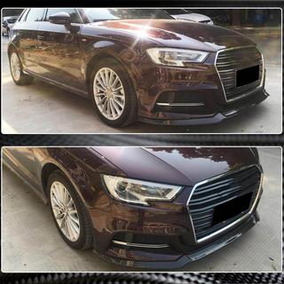 Přední lip spoiler na nárazník Lip V1 (pro S-Line 2017-2020 HB, karbon) Audi A3 2012–2020 fotografie 3