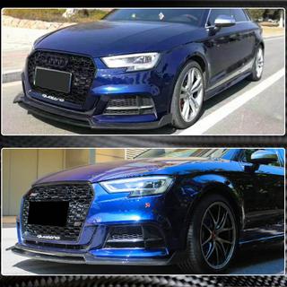 Lip spoiler předního nárazníku Lip V4 (pro S-Line Sedan 2017-2020, karbon) Audi A3 2012–2020 fotografie 3