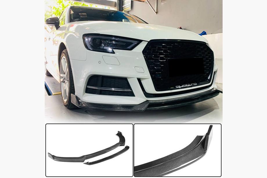 Audi A3 2012–2020 Lip spoiler předního nárazníku Lip V4 (pro S-Line Sedan 2017-2020, karbon) Image