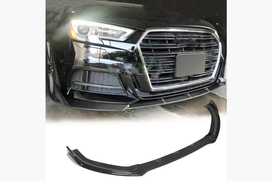 Audi A3 2012–2020 Nástavec na přední nárazník Lip V1 (pro S-Line 2017-2020 Sedan, karbon) Image