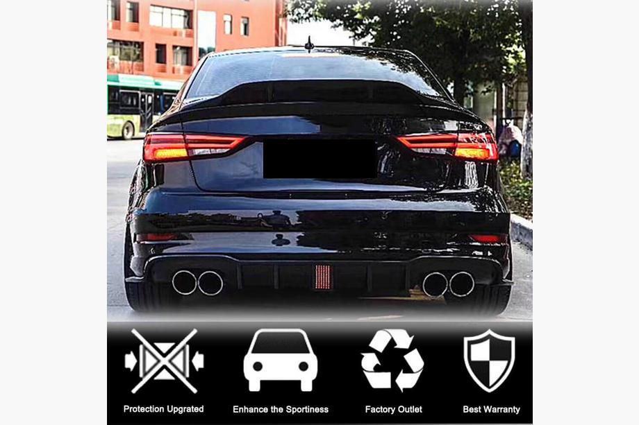 Audi A3 2012–2020 Difuzor zadního nárazníku V2 (pro S-Line Sedan 2017-2020, karbon) Fotografie 2