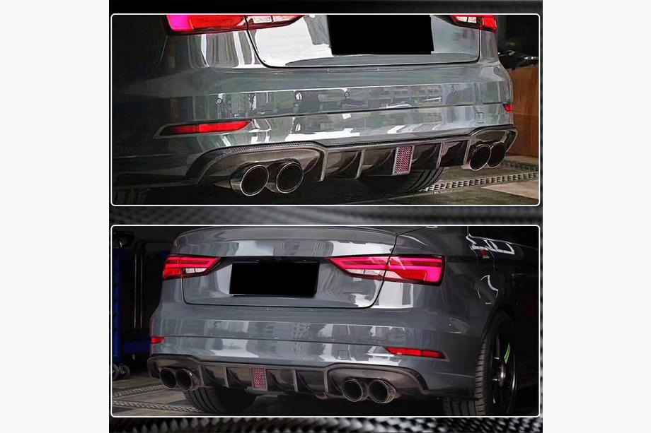 Audi A3 2012–2020 Difuzor zadního nárazníku V2 (pro S-Line Sedan 2017-2020, karbon) Fotografie 4