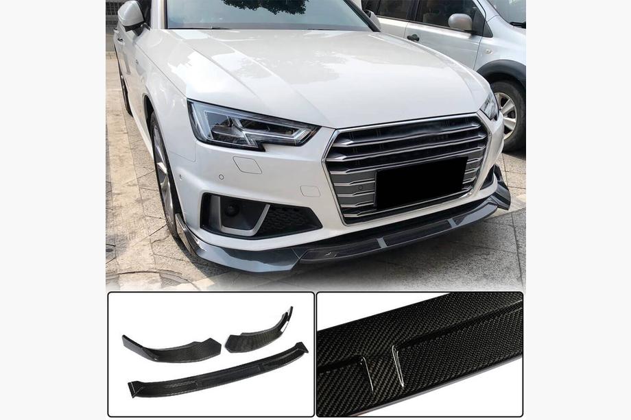 Audi A4 B9 2015–2024 Přední lip spoiler na nárazník Lip V1 (pro S-Line Sedan 2015-2019, karbon) Image