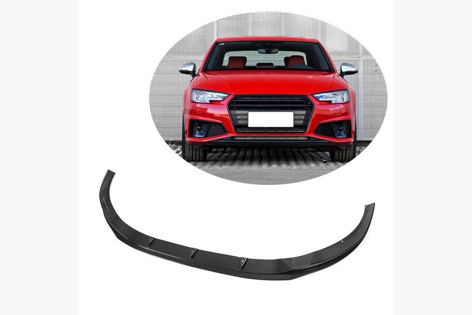 Audi A4 B9 2015–2024 Přední lip spoiler V6 na přední nárazník (pro S-Line Sedan 2015-2019, karbon) Image