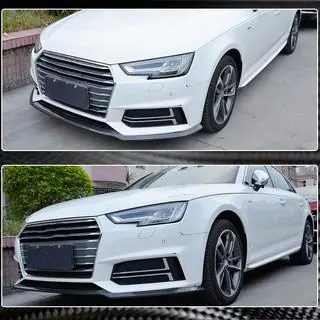 Přední lip spoiler nárazníku Lip V4 (pro S-Line Sedan 2015-2019, karbon) fotografie 3