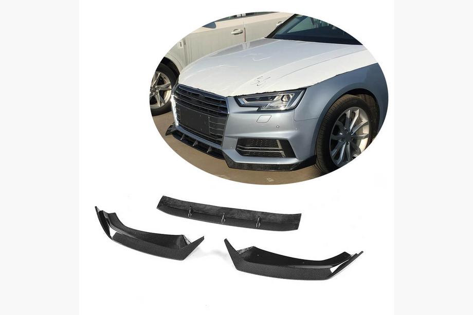 Audi A4 B9 2015–2024 Lip spoiler předního nárazníku Lip V5 (pro S-Line Sedan 2015-2019, karbon) Image