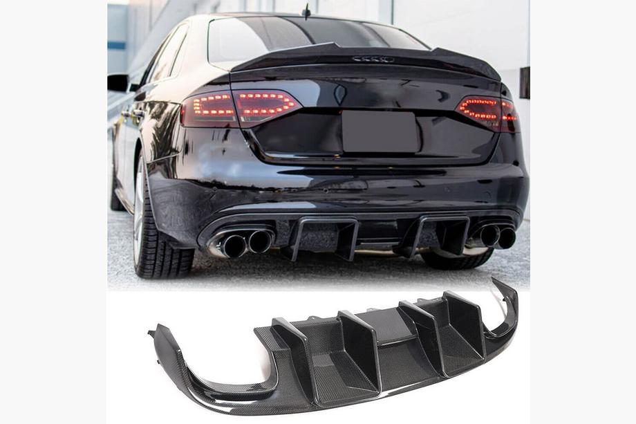 Audi A4 B8 2007–2015 Difuzor zadního nárazníku V2 (pro S4 2009-2012, karbon) Image