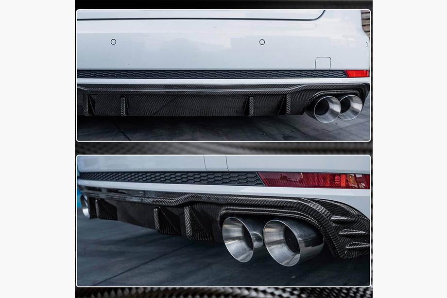 Audi A4 B9 2015–2024 Difuzor zadního nárazníku V2 (pro S-Line Sedan 2015-2019, karbon) Fotografie 4
