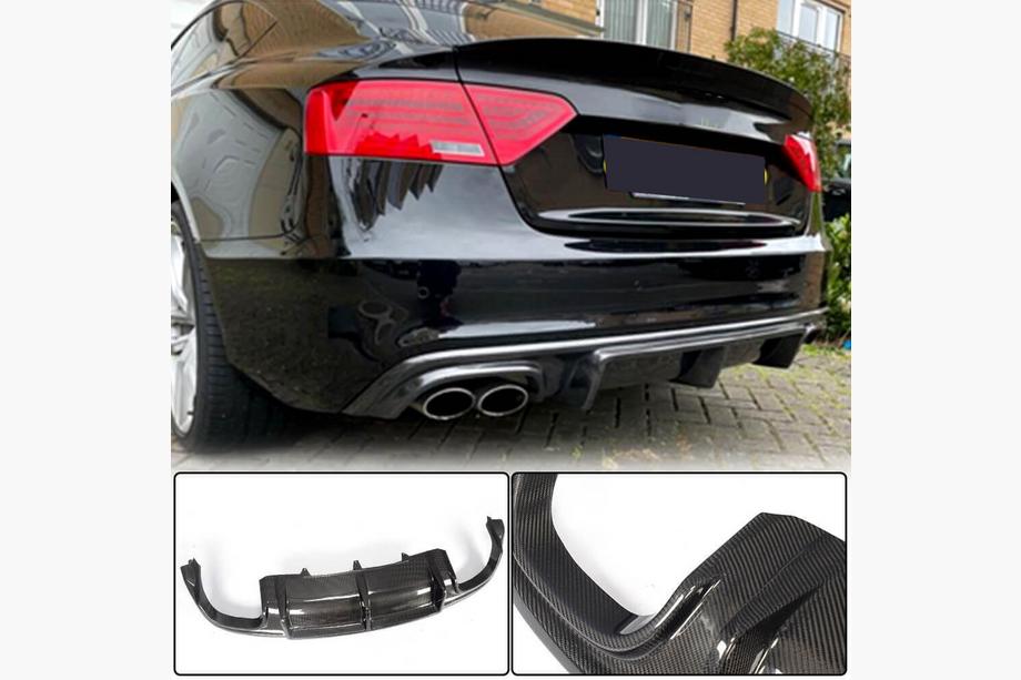 Audi A5 2007–2015 Difuzor zadního nárazníku V3 (pro S-Line 2012-2015, karbon) Image