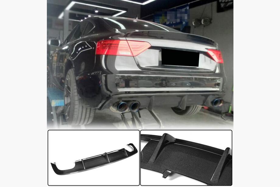 Audi A5 2007–2015 Difuzor zadního nárazníku V1 (pro S-Line 2012-2015, karbon) Image