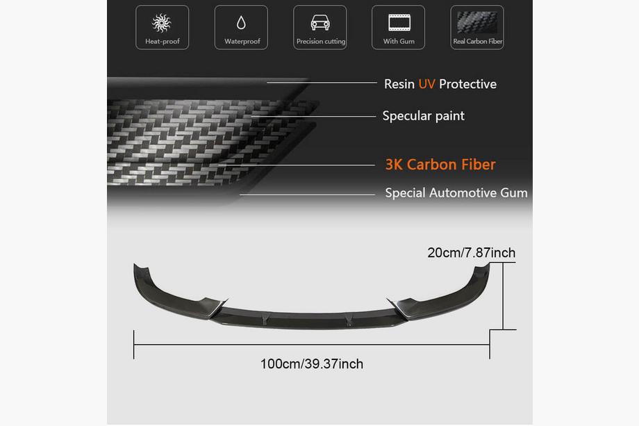 Audi A5 2016–2025 Lip spoiler předního nárazníku (pro S-Line kupé/kabriolet 2016-2020, karbon) Fotografie 7
