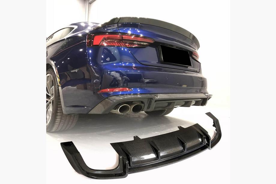 Audi A5 2016–2025 Difuzor zadního nárazníku V2 (pro S-Line 2016-2020, karbon) Image