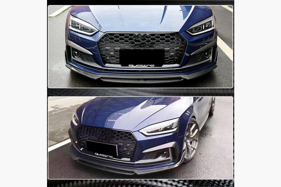 Audi A5 2016–2025 Nástavce na přední nárazník Flap V1 (pro S-Line 2016-2020, karbon) Fotografie 5