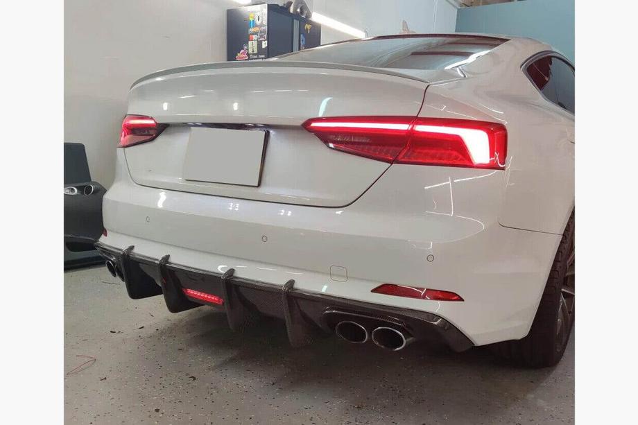 Audi A5 2016–2025 Difuzor zadního nárazníku V1 (pro S-Line 2016-2020, karbon) Fotografie 2