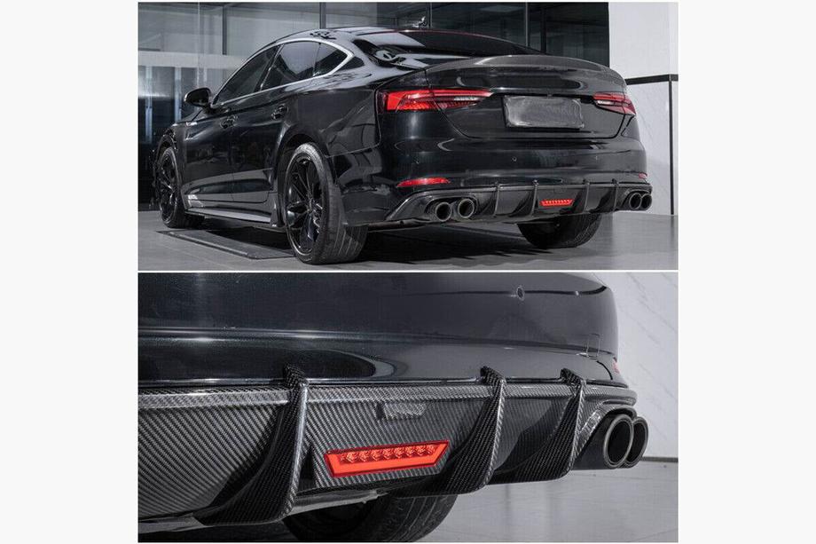 Audi A5 2016–2025 Difuzor zadního nárazníku V1 (pro S-Line 2016-2020, karbon) Fotografie 5