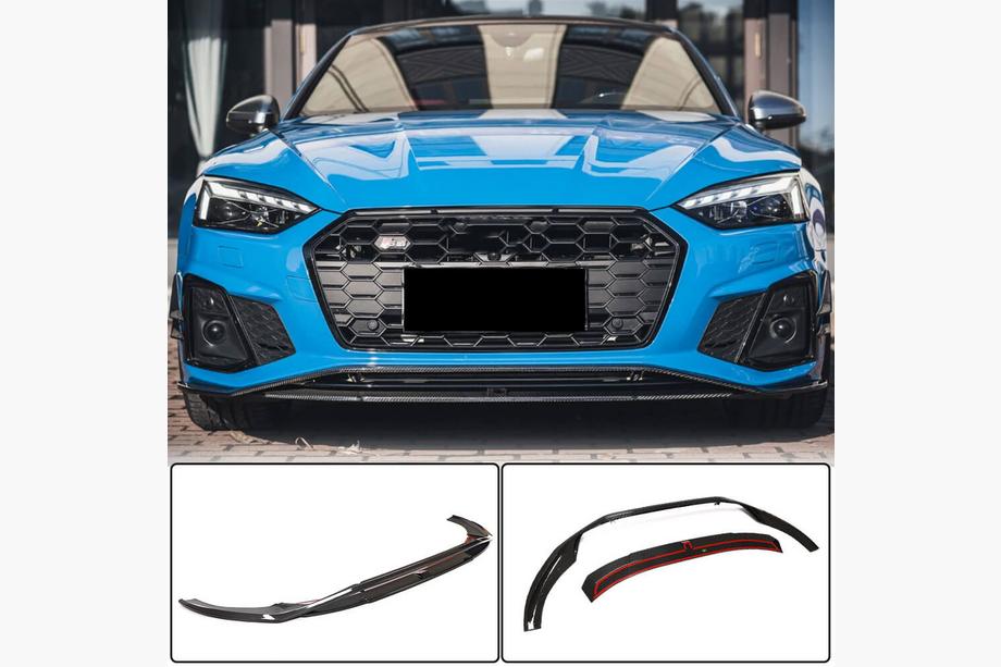 Audi A5 2016–2025 Lip spoiler předního nárazníku Lip V1 (pro S-Line 2021-2025, karbon) Image