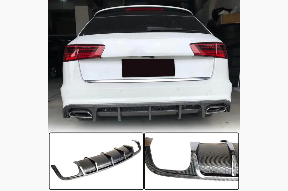 Audi A6 C7 2011–2017 Difuzor zadního nárazníku (pro S-Line Avant 2014-2018, karbon) Image