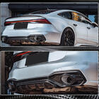 Audi A7 2018– Difuzor zadního nárazníku s koncovkami výfuku (pro S-Line 2018-2022, suchý karbon) fotografie 4