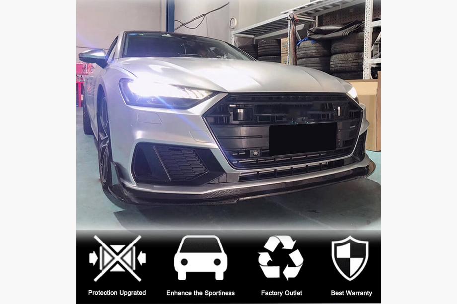 Audi A7 2018– Přední lip spoiler na nárazník (pro S-Line 2018-2022, karbon) Fotografie 2