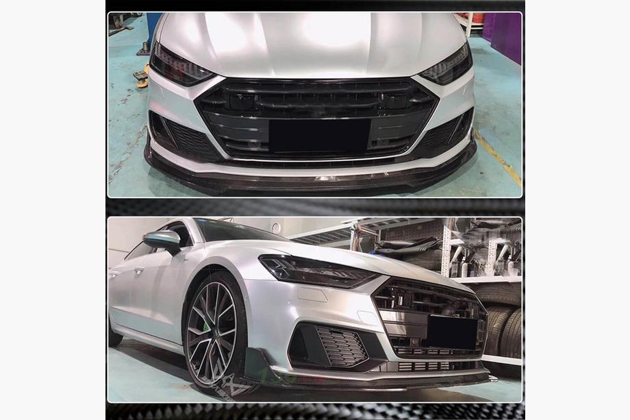 Audi A7 2018– Přední lip spoiler na nárazník (pro S-Line 2018-2022, karbon) Fotografie 3