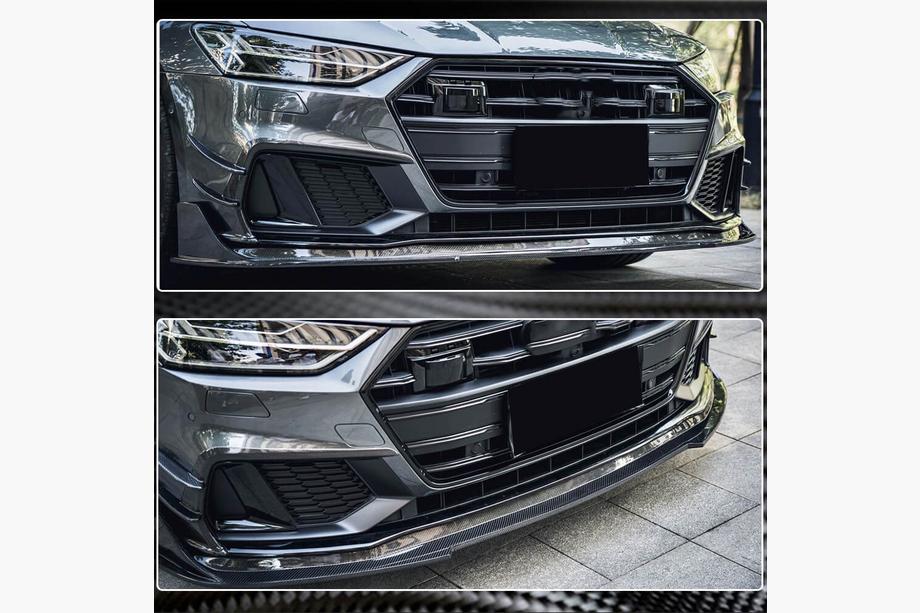 Audi A7 2018– Přední lip spoiler na nárazník (pro S-Line 2018-2022, karbon) Fotografie 4