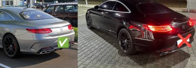 Mercedes S-class C217 Coupe 2014–2020 Zadní difuzor s koncovkami Silver (2018-2020) fotografie 4